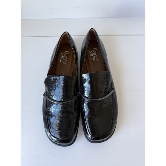 Franco Sarto Women's Black Patent Leather Bocca Slip-on Loafers Size 10M - Picture 9 of 11